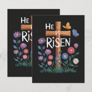 Tarjeta Él ha resucitado Jesús Floral Cristiano Pascua