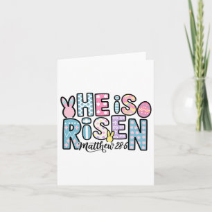 Tarjeta Él ha resucitado Jesús Pascua cristiana niños muje