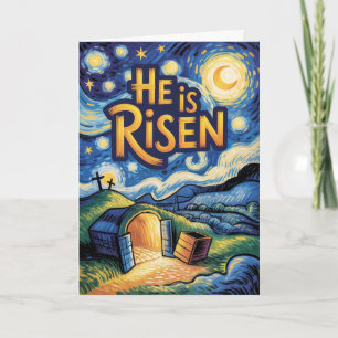Tarjeta Él ha Resucitado Pascua Cristiana Religiosa en Gra