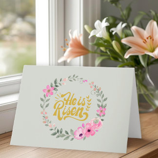 Tarjeta Él ha resucitado Personalizado Botánico Dulce Cris