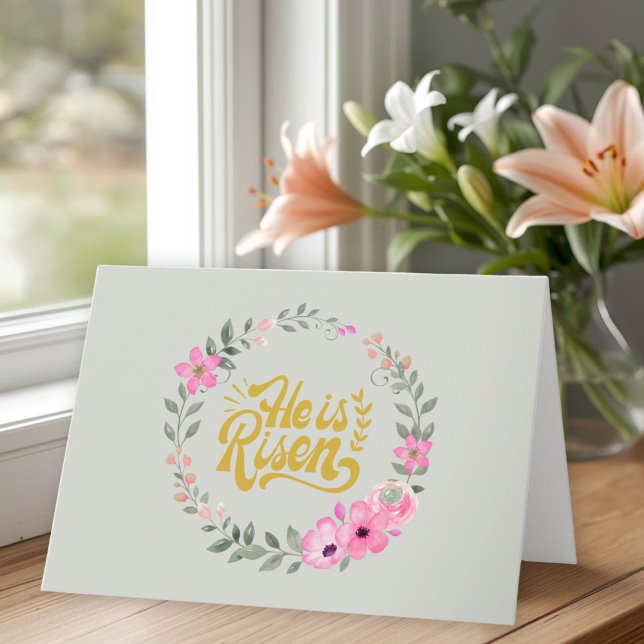 Tarjeta Él ha resucitado Personalizado Botánico Dulce Cris (Subido por el creador)