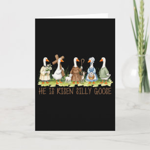 Tarjeta Él ha resucitado Silly Goose Pascua Cristiano Reli