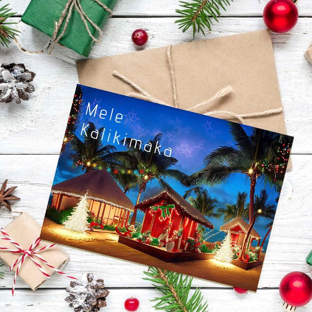 Tarjeta El Hawaiano Mele Kalikimaka En La Playa (Subido por el creador)