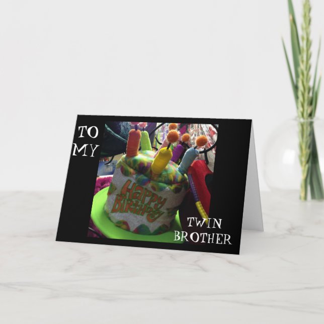 TARJETA EL HERMANO-AQUÍ ES UN GORRA/DESEO DEL CUMPLEAÑOS (Anverso)