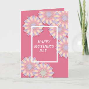 Tarjeta El hermoso Día de la Madre Floral Blanca Azul Rosa