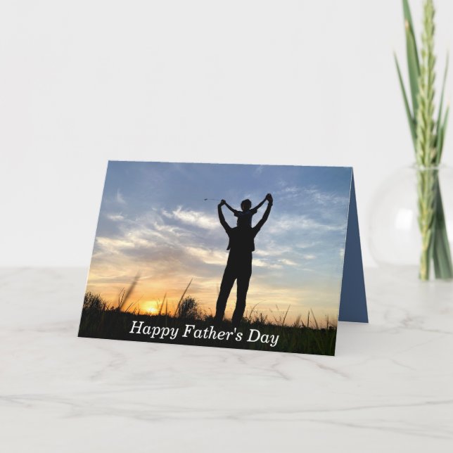 Tarjeta El hermoso Día del Padre del Amanecer Blanco Azul  (Anverso)