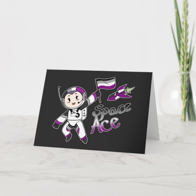 Tarjeta El hielo en el espacio (orgullo asexual) (Anverso)