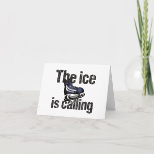 Tarjeta El hielo está llamando al saludo en blanco de hock