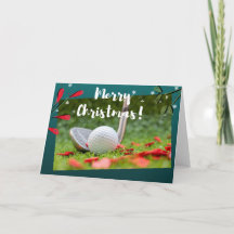 El hierro y la bola del golf están en los Navidade