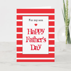 Tarjeta El hijo del Día del Padre Feliz Rojo