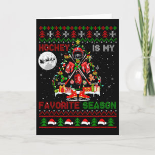 Tarjeta El hockey es mi temporada favorita Equipo de árbol