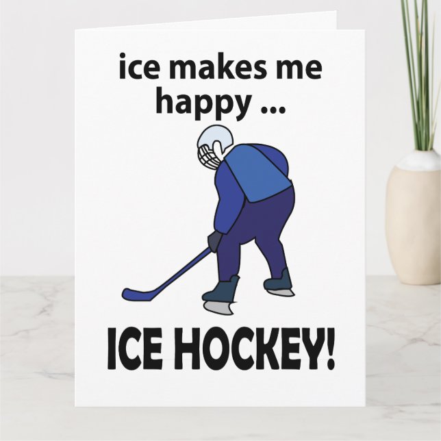 Tarjeta El hockey sobre hielo me hace feliz hockey sobre h (Anverso)