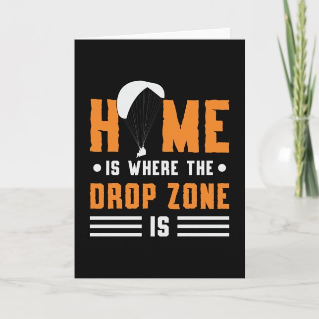 Tarjeta El Hogar Skydiver Es Donde La Zona De Gota Está Bu (Anverso)