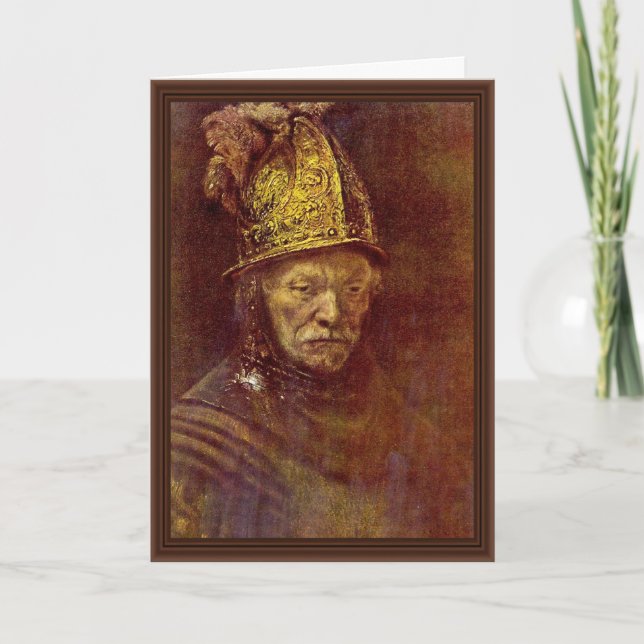Tarjeta El Hombre Con El Casco Dorado. (Anverso)