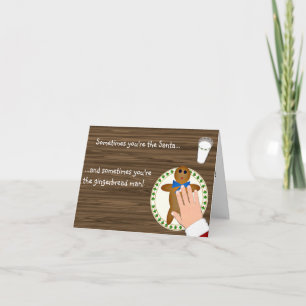 Tarjeta El hombre de Santa y Gingerbread