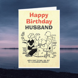 Tarjeta El hombre duerme para conservar la energía