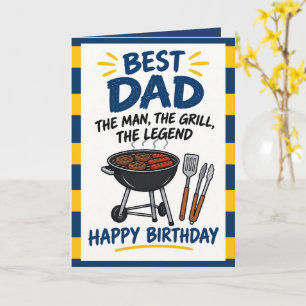Tarjeta El Hombre La Parrilla La Leyenda - Cumpleaños Dive