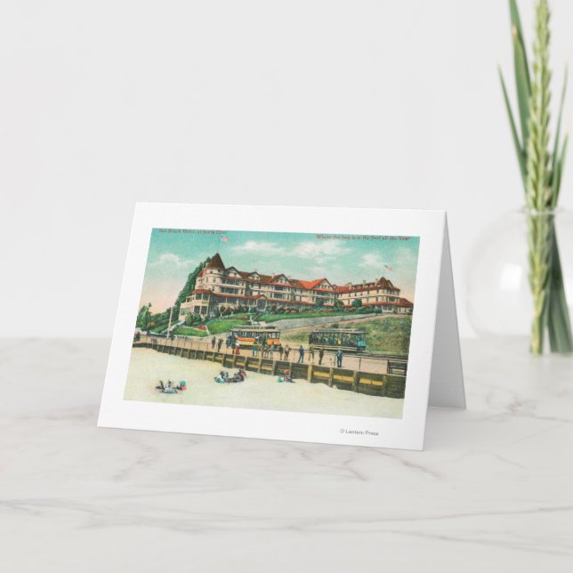 Tarjeta El hotel de la playa del mar de la playa (Anverso)