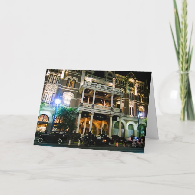 Tarjeta El hotel frecuentado Driskill Austin Tejas (Anverso)