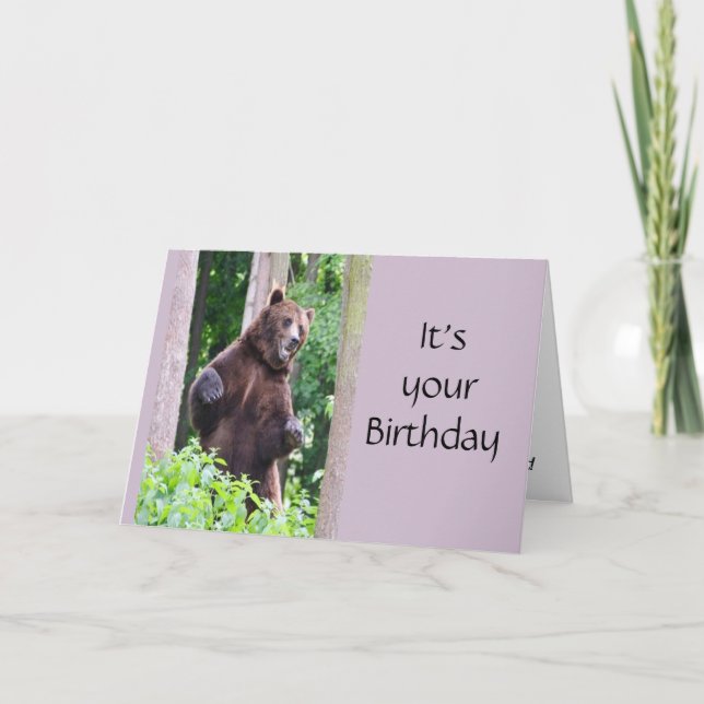 Tarjeta El humor animal del cumpleaños del oso bailarín di (Anverso)