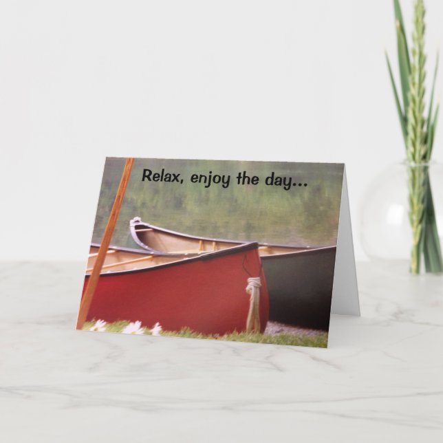 TARJETA EL HUMOR DE CUMPLEAÑOS 50 DE UN CANOERO (Anverso)