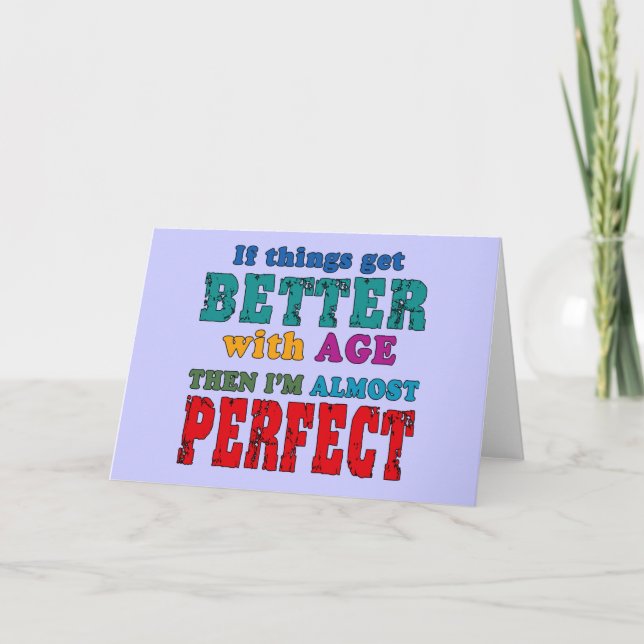 Tarjeta El humor de los cumpleaños en las colinas (Anverso)