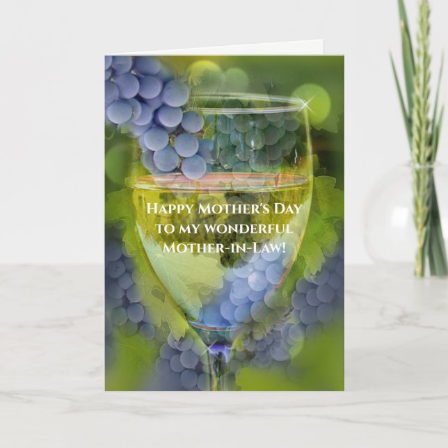 Tarjeta El humor de vino de la madre en la ley (Anverso)
