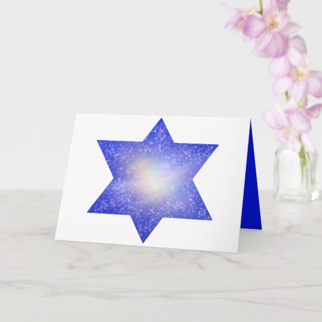 Tarjeta El humor judío mágico מָ גֵ ן דָ ד Estrella de Dav (Orquídea)