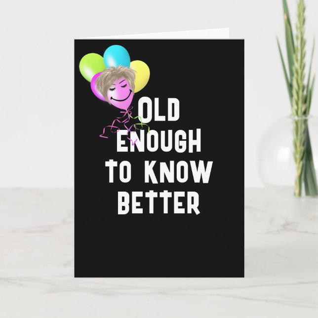 Tarjeta El humor más viejo con los globos (Anverso)