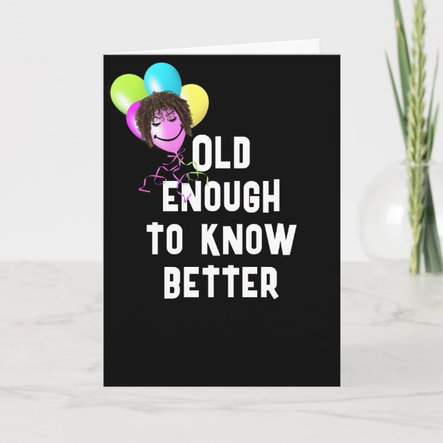 Tarjeta El humor más viejo con los globos (Anverso)