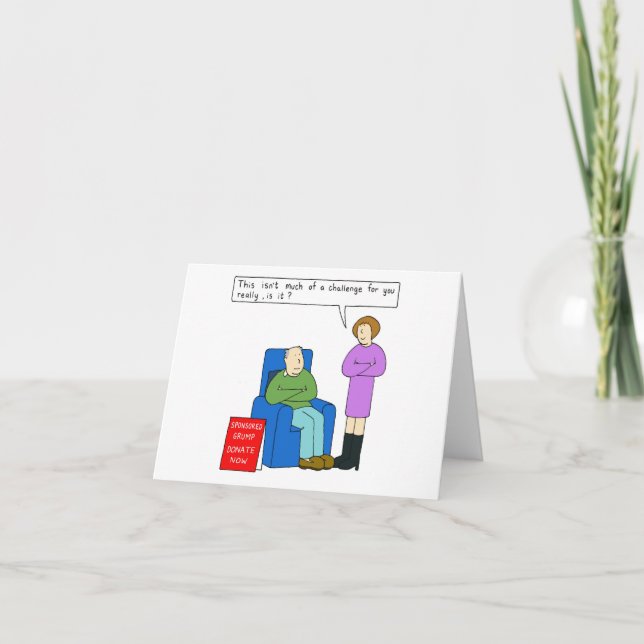 Tarjeta El humor Personalizado del hombre gruñón del Día d (Anverso)