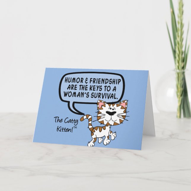 Tarjeta El humor y la amistad son necesarios para la (Anverso)