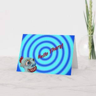 Tarjeta El individuo azul dice, "hola allí "