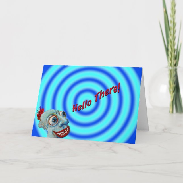 Tarjeta El individuo azul dice, "hola allí " (Anverso)