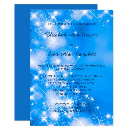 Tarjeta El invierno azul helado protagoniza el boda formal
