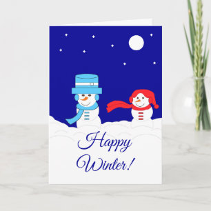 Tarjeta El invierno es bastante nevado: Azul oscuro