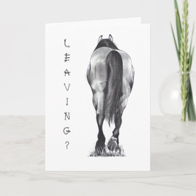 Tarjeta ¿El irse? El extremo del caballo, yéndose: Arte (Anverso)
