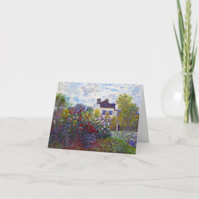 Tarjeta El jardín de Monet en Argenteuil Claude Monet (Anverso)