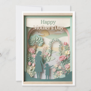 Tarjeta El Jardín de Papel Arte Día de la Madre