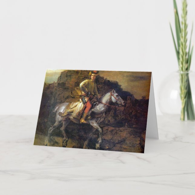 Tarjeta El jinete polaco de Rembrandt Harmenszoon van Rijn (Anverso)
