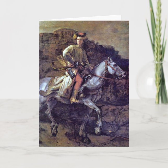 Tarjeta El jinete polaco de Rembrandt Van Rijn (Anverso)