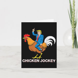 Tarjeta El jockey sobre pollo Trump Meme divertido humor s