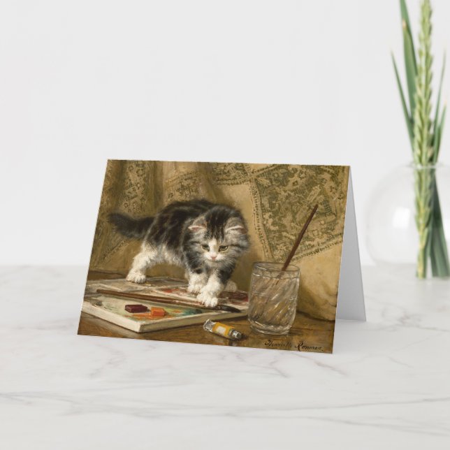 Tarjeta El joven artista | Henriëtte Ronner-Knip (Anverso)