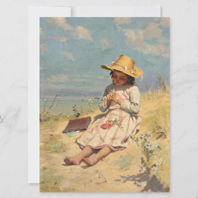 Tarjeta El joven botánico (de Paul Peel) (Anverso)