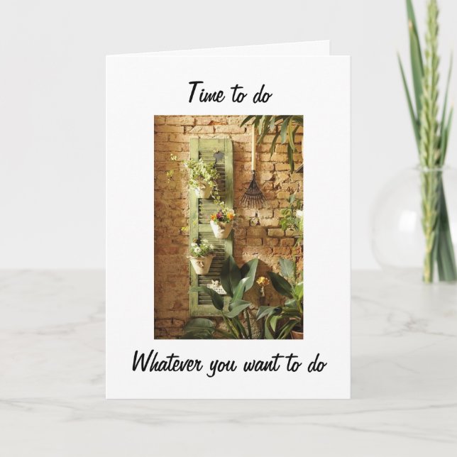 TARJETA EL JUBILAMIENTO ES TIEMPO DE QUE HAGAS LO QUE QUIE (Anverso)