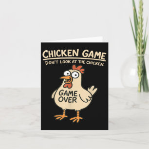 Tarjeta El juego del pollo no mira al pollo Gracioso