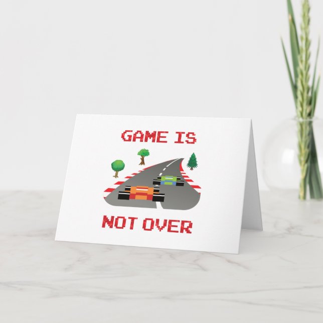 Tarjeta El juego no termina con el videojuego Pixelado (Anverso)