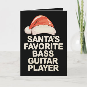 Tarjeta El jugador de bajo favorito de Santa Navidad Xmas