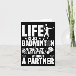 Tarjeta El jugador de juegos de Badminton Shuttle Life es