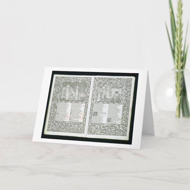 Tarjeta El "Kelmscott Chaucer", publicado 1896 por el Kel (Anverso)